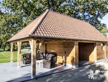 Houten bijgebouwen poolhouse seniorenwoning